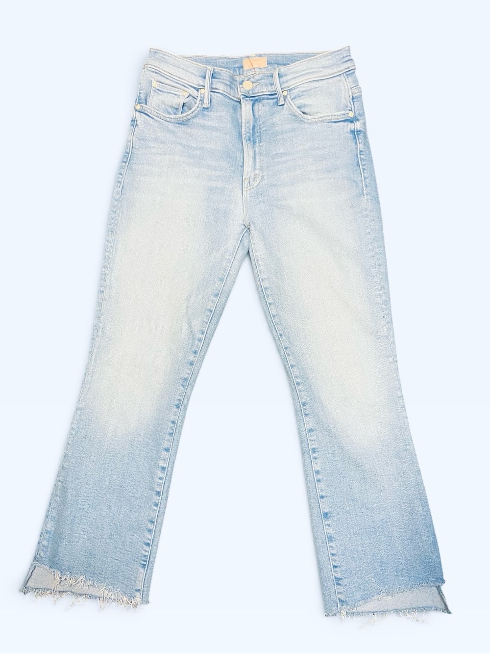 MOTHER The Insider Crop Step Fray Jeans Limited Edition Wash Light Size 28